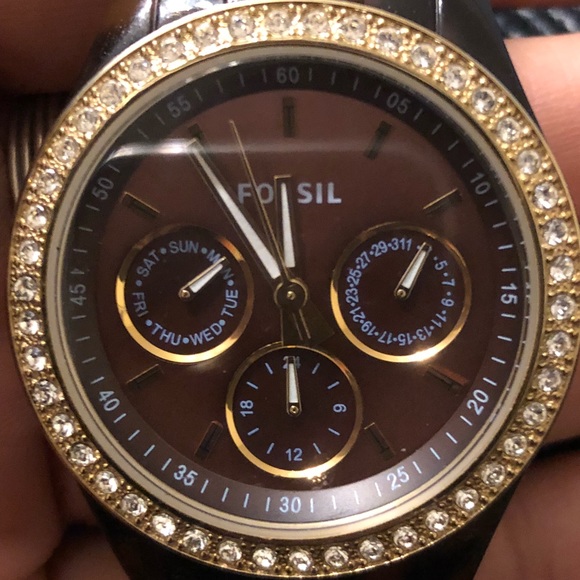 Fossil Shell Multifunction Tortoise Resin Watch - Picture 2 of 5